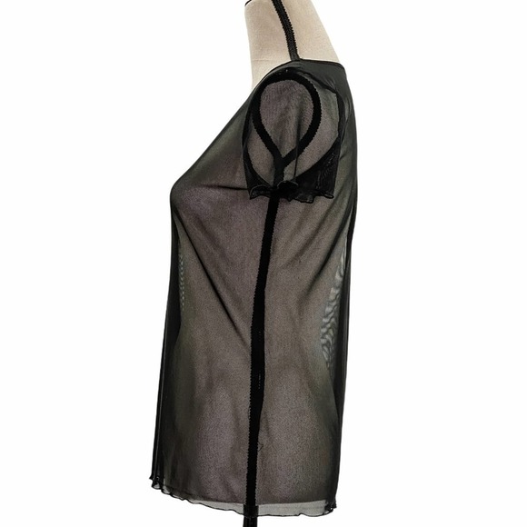 ANTISTAR Sheer Mesh Black Short Sleeve T-Shirt - Picture 3 of 10